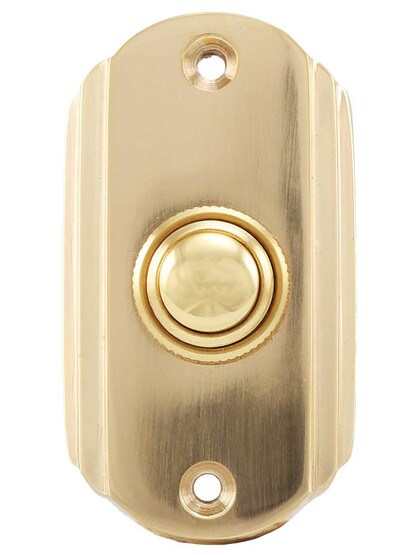 Streamline Deco Doorbell Button in Polished Brass.